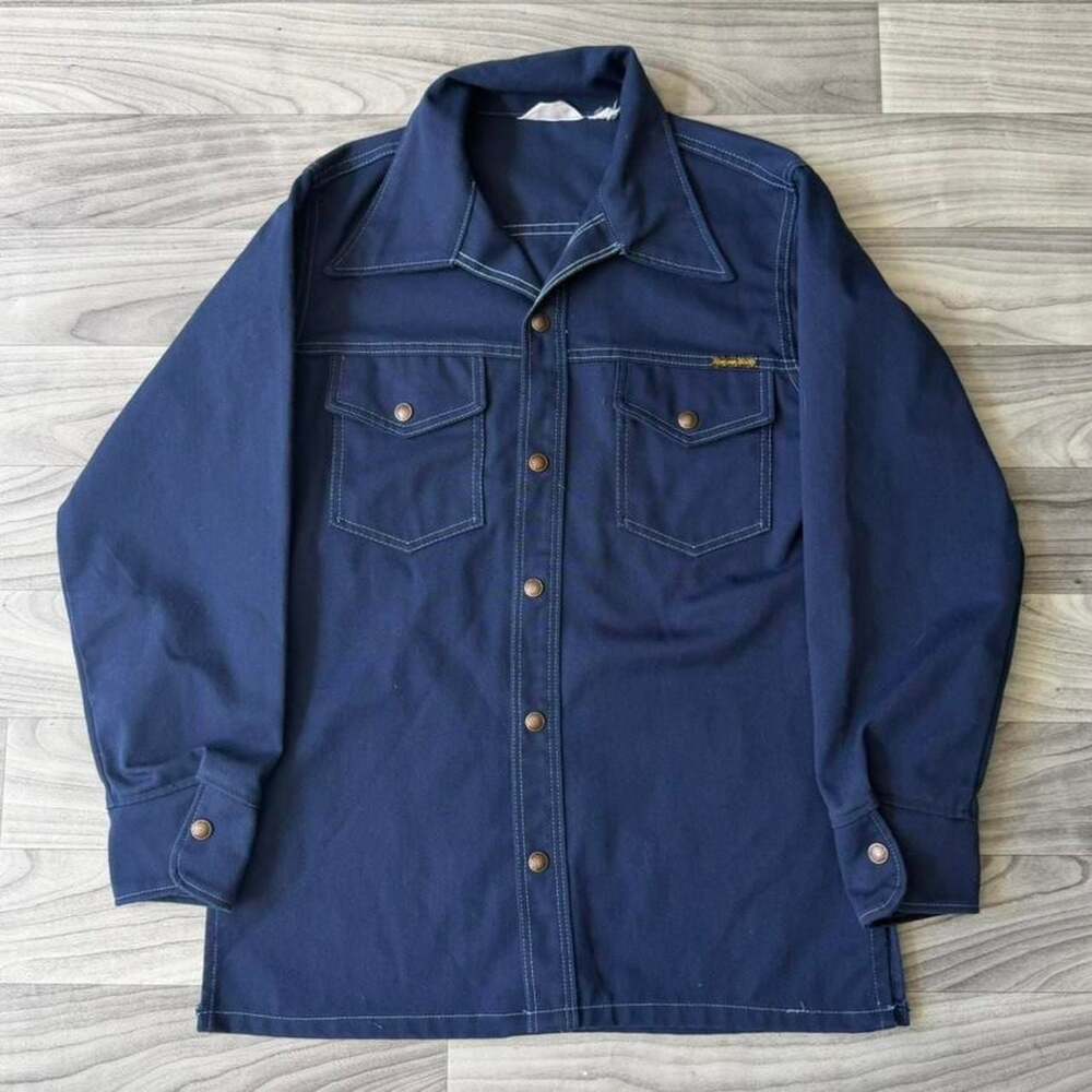 Vintage Montgomery Ward Navy Denim Western Shirt Jacket